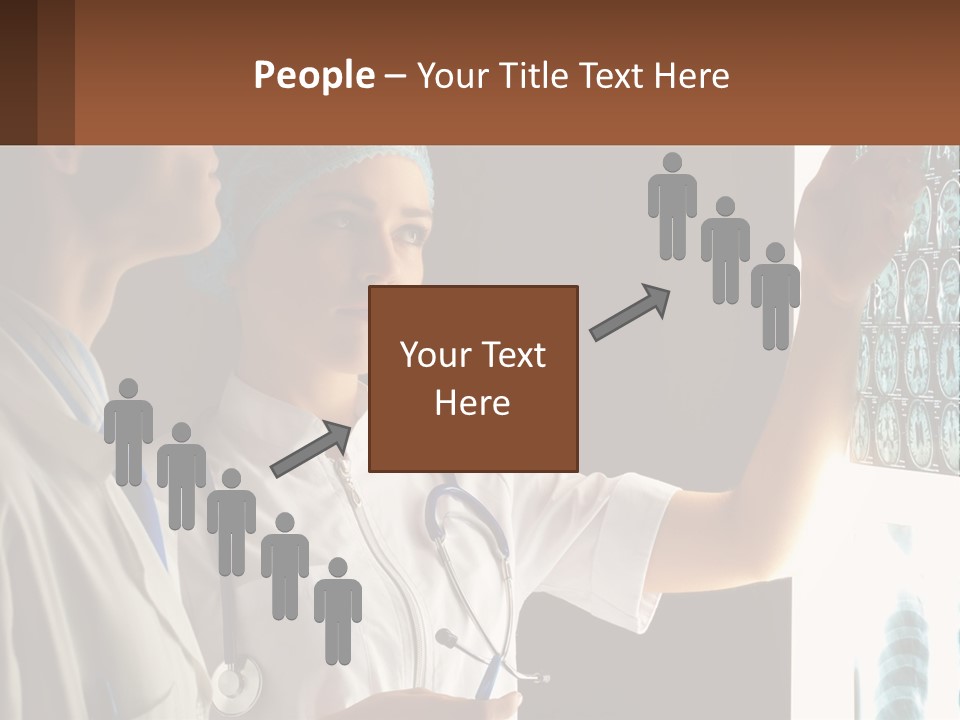 A Doctor And A Nurse Looking At A X - Ray PowerPoint Template