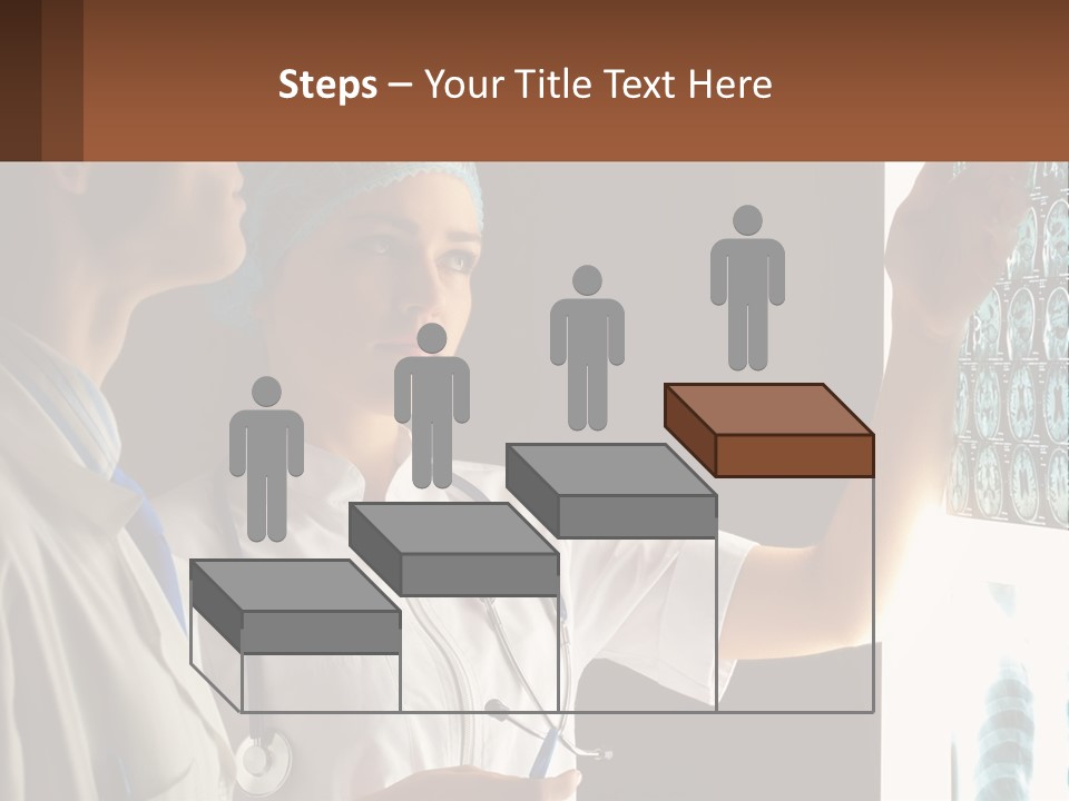 A Doctor And A Nurse Looking At A X - Ray PowerPoint Template