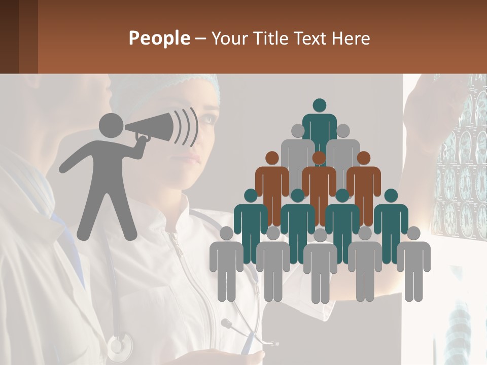 A Doctor And A Nurse Looking At A X - Ray PowerPoint Template