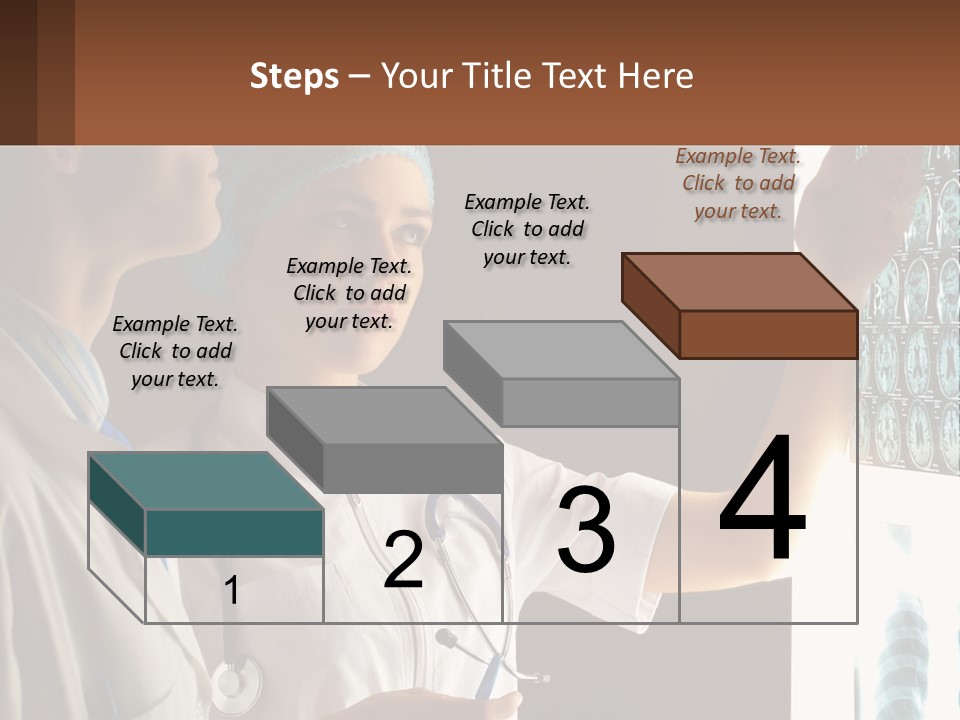 A Doctor And A Nurse Looking At A X - Ray PowerPoint Template