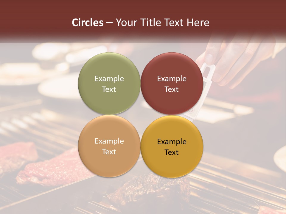 A Person Cooking Steaks On A Grill With A Thermometer PowerPoint Template