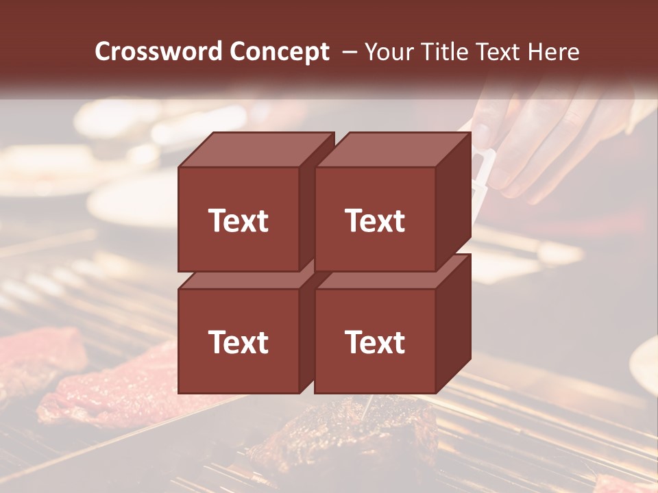 A Person Cooking Steaks On A Grill With A Thermometer PowerPoint Template