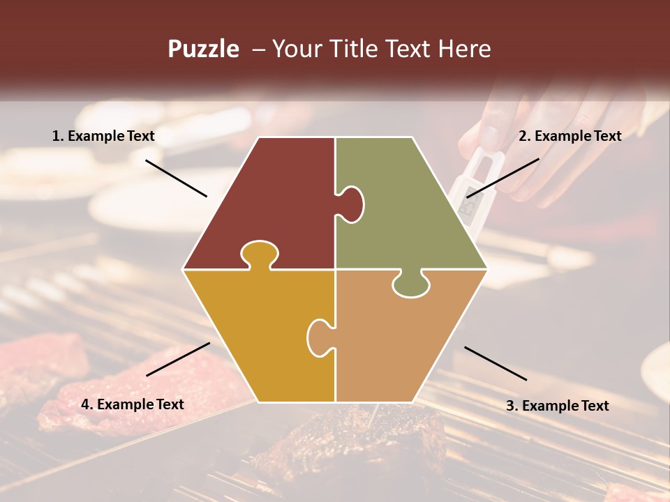 A Person Cooking Steaks On A Grill With A Thermometer PowerPoint Template
