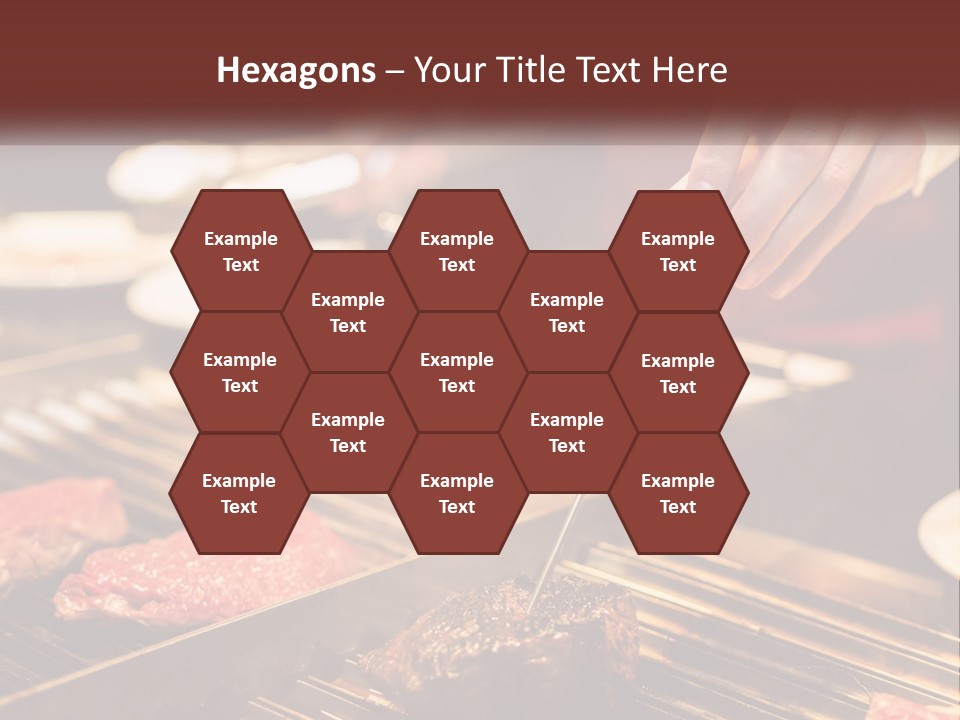A Person Cooking Steaks On A Grill With A Thermometer PowerPoint Template