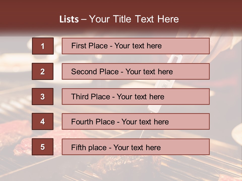 A Person Cooking Steaks On A Grill With A Thermometer PowerPoint Template