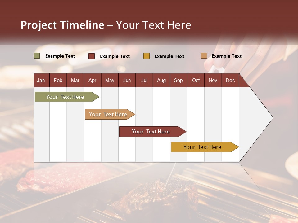 A Person Cooking Steaks On A Grill With A Thermometer PowerPoint Template