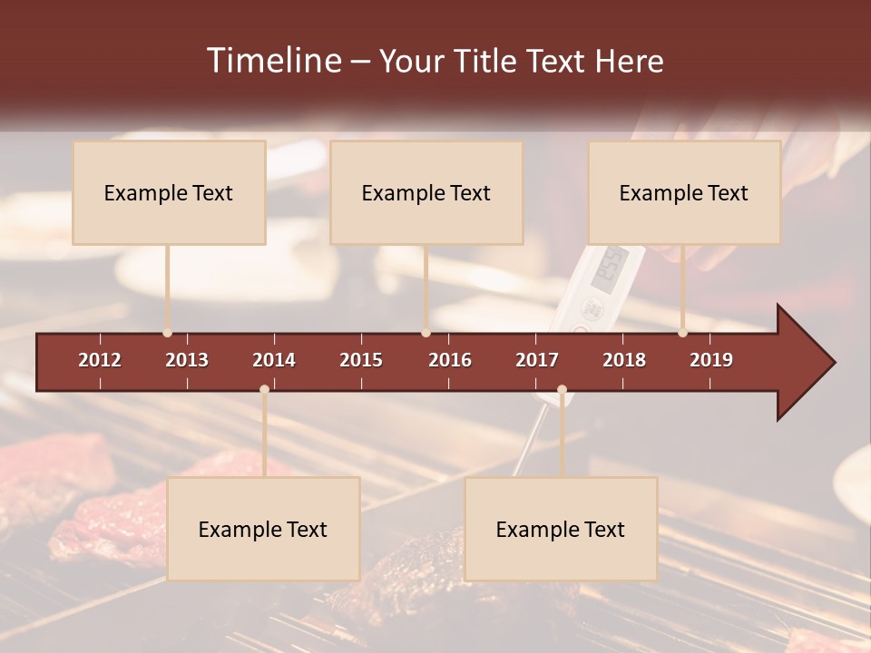 A Person Cooking Steaks On A Grill With A Thermometer PowerPoint Template