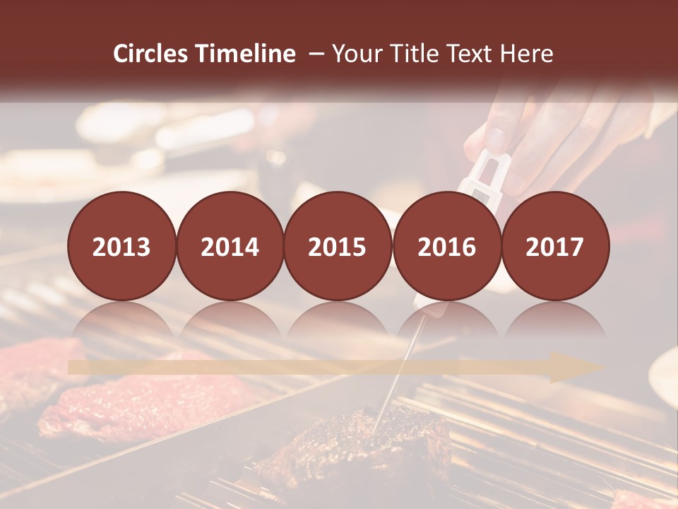 A Person Cooking Steaks On A Grill With A Thermometer PowerPoint Template