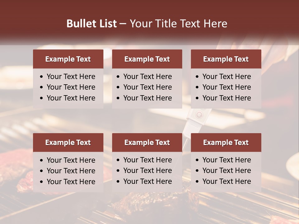 A Person Cooking Steaks On A Grill With A Thermometer PowerPoint Template