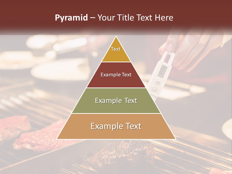 A Person Cooking Steaks On A Grill With A Thermometer PowerPoint Template