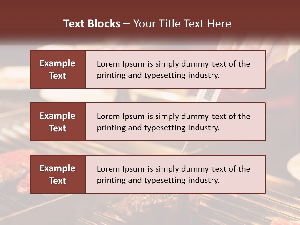 A Person Cooking Steaks On A Grill With A Thermometer PowerPoint Template
