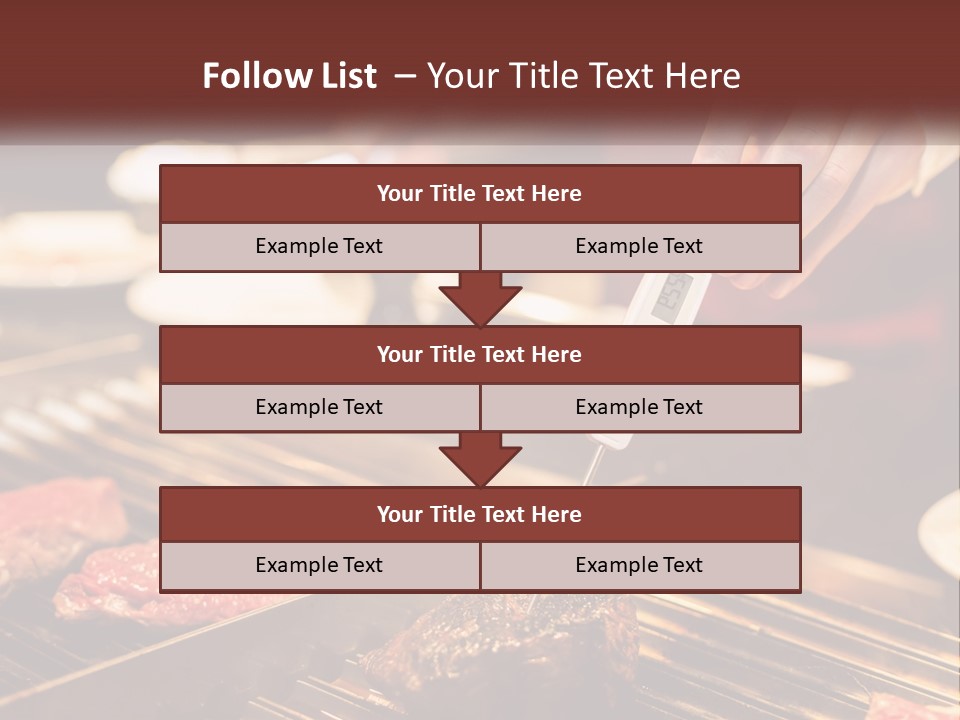 A Person Cooking Steaks On A Grill With A Thermometer PowerPoint Template
