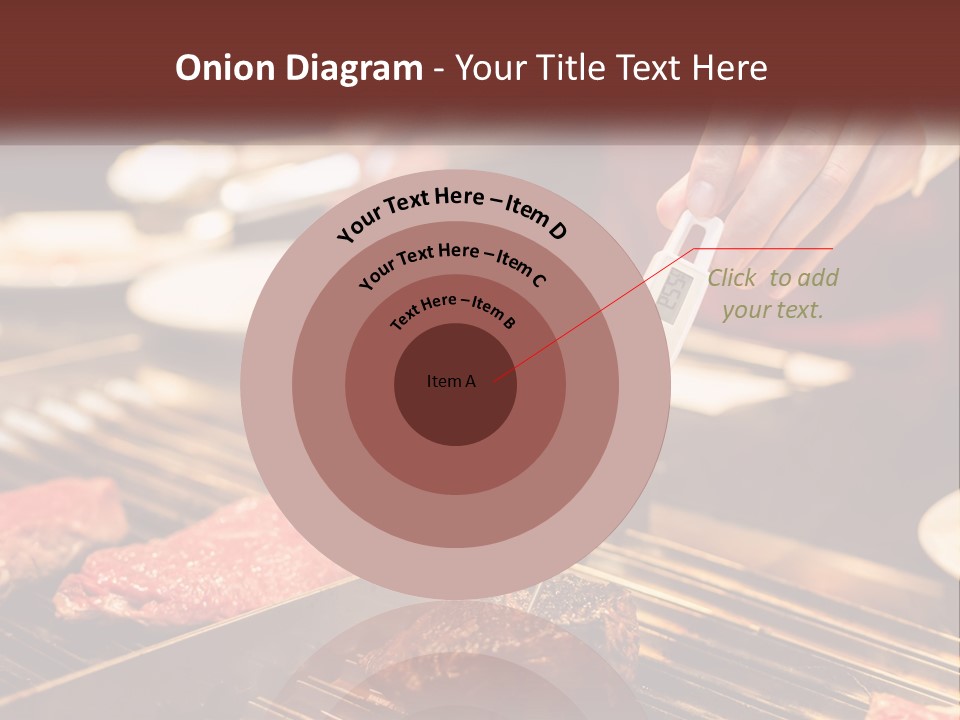 A Person Cooking Steaks On A Grill With A Thermometer PowerPoint Template