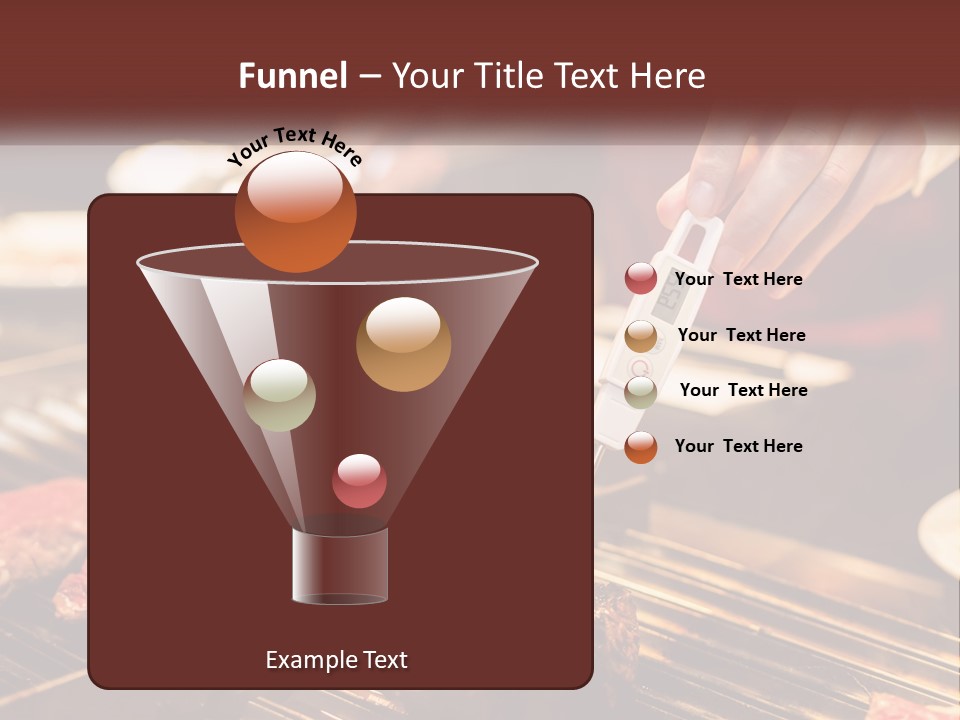 A Person Cooking Steaks On A Grill With A Thermometer PowerPoint Template