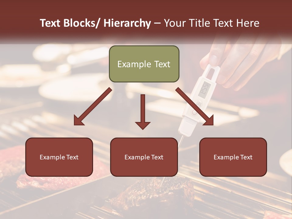 A Person Cooking Steaks On A Grill With A Thermometer PowerPoint Template