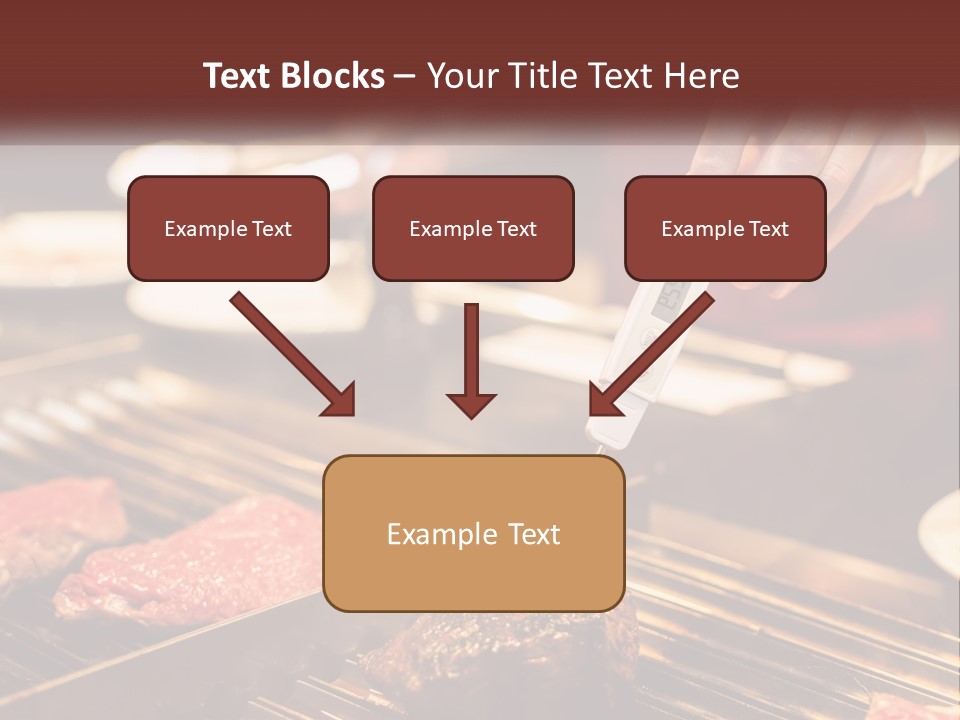 A Person Cooking Steaks On A Grill With A Thermometer PowerPoint Template