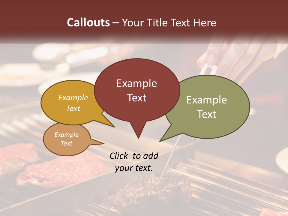 A Person Cooking Steaks On A Grill With A Thermometer PowerPoint Template