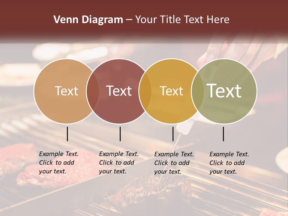 A Person Cooking Steaks On A Grill With A Thermometer PowerPoint Template