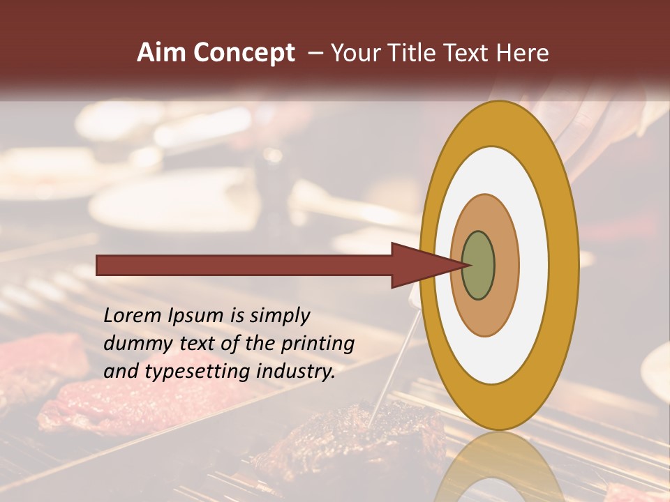 A Person Cooking Steaks On A Grill With A Thermometer PowerPoint Template