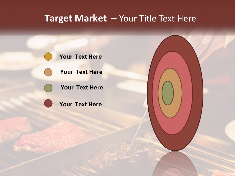 A Person Cooking Steaks On A Grill With A Thermometer PowerPoint Template