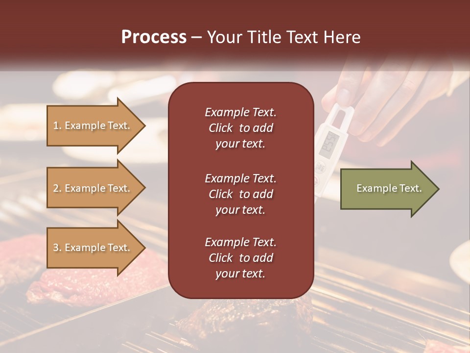 A Person Cooking Steaks On A Grill With A Thermometer PowerPoint Template