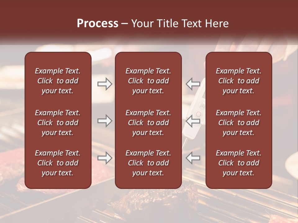 A Person Cooking Steaks On A Grill With A Thermometer PowerPoint Template