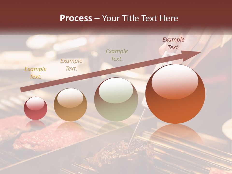 A Person Cooking Steaks On A Grill With A Thermometer PowerPoint Template