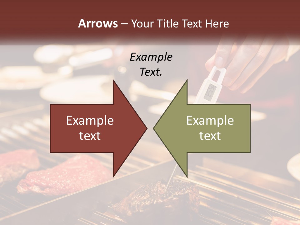 A Person Cooking Steaks On A Grill With A Thermometer PowerPoint Template