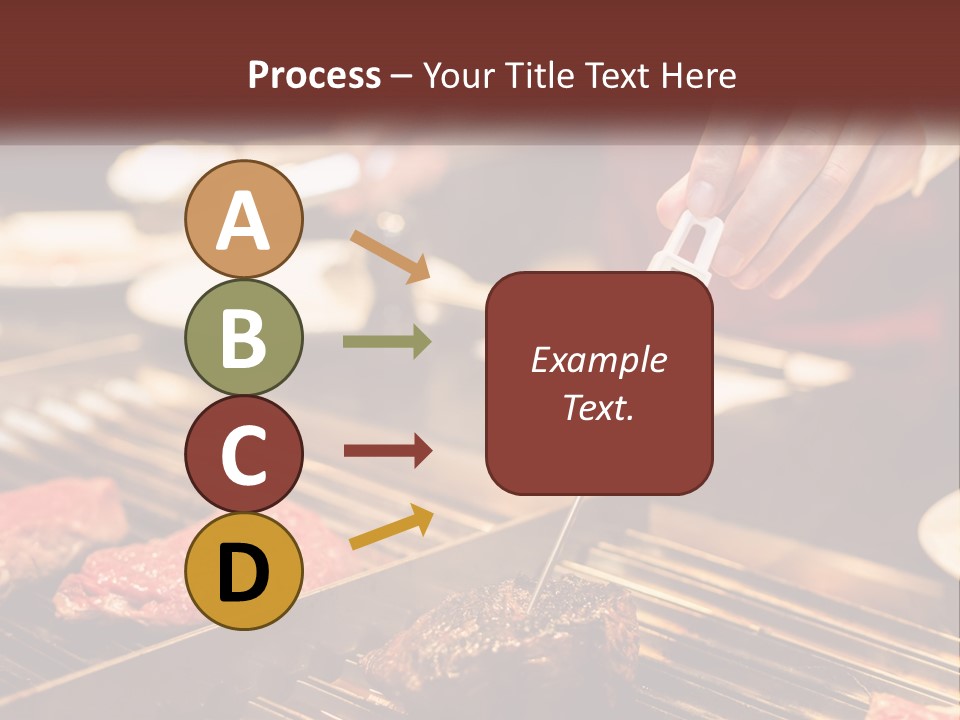 A Person Cooking Steaks On A Grill With A Thermometer PowerPoint Template