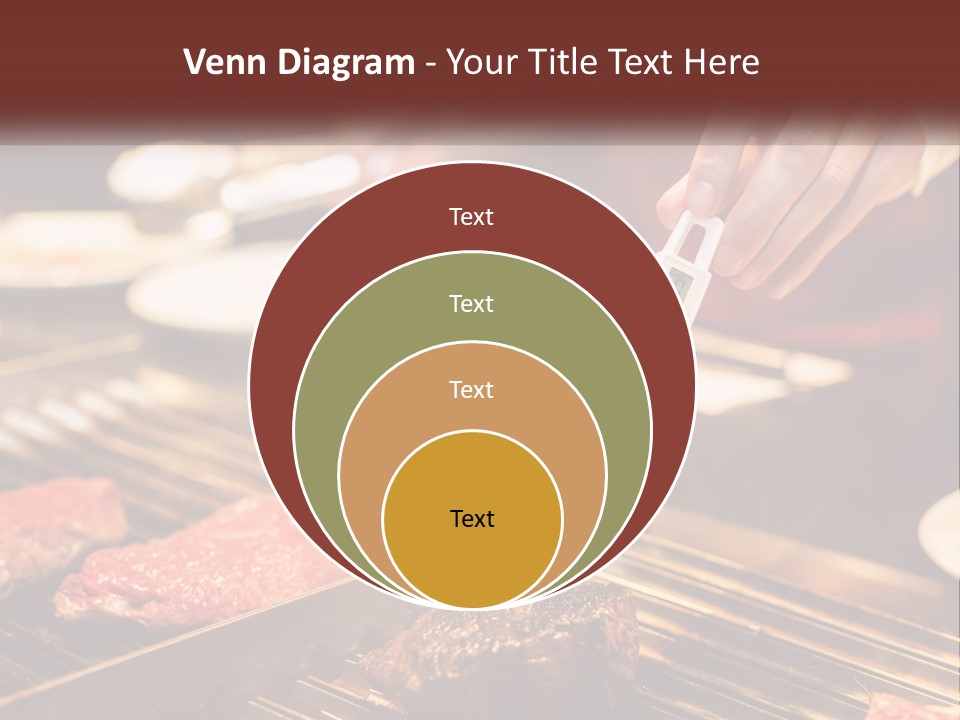 A Person Cooking Steaks On A Grill With A Thermometer PowerPoint Template