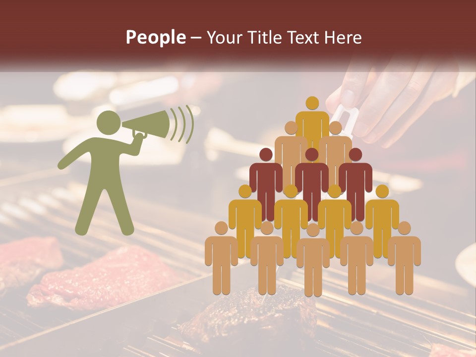 A Person Cooking Steaks On A Grill With A Thermometer PowerPoint Template