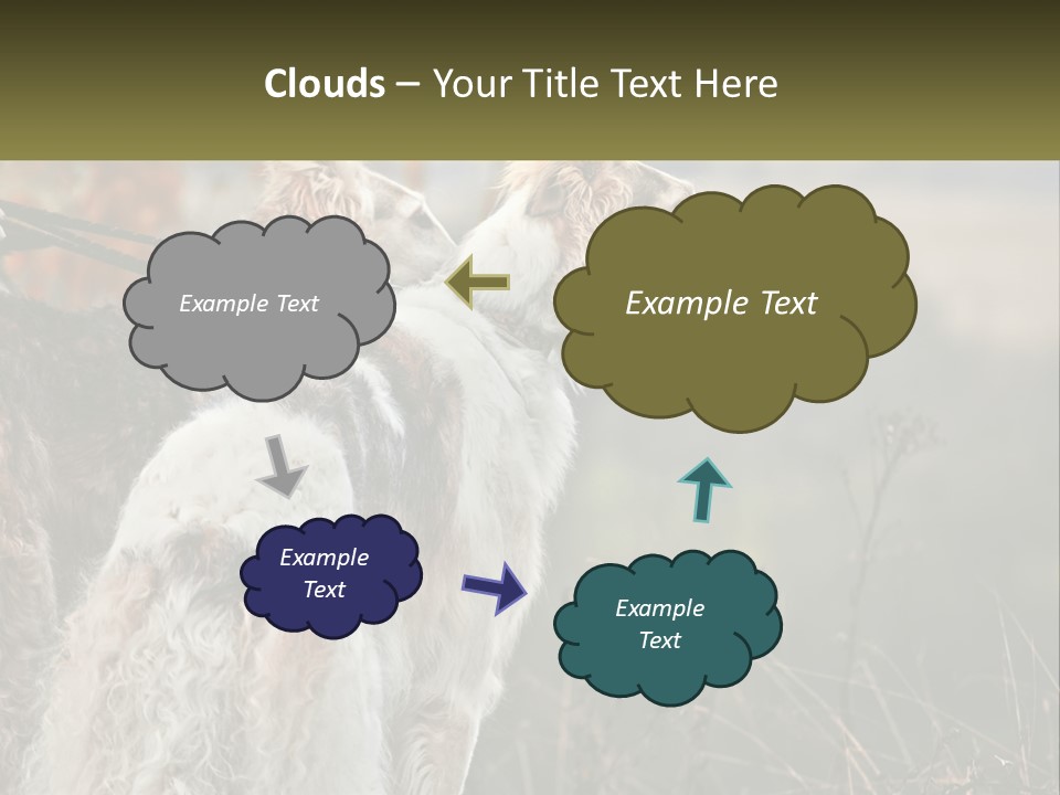 Two Dogs Standing Next To Each Other On A Leash PowerPoint Template