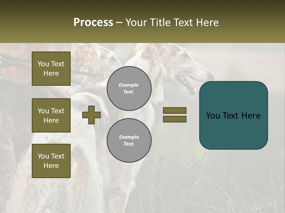 Two Dogs Standing Next To Each Other On A Leash PowerPoint Template