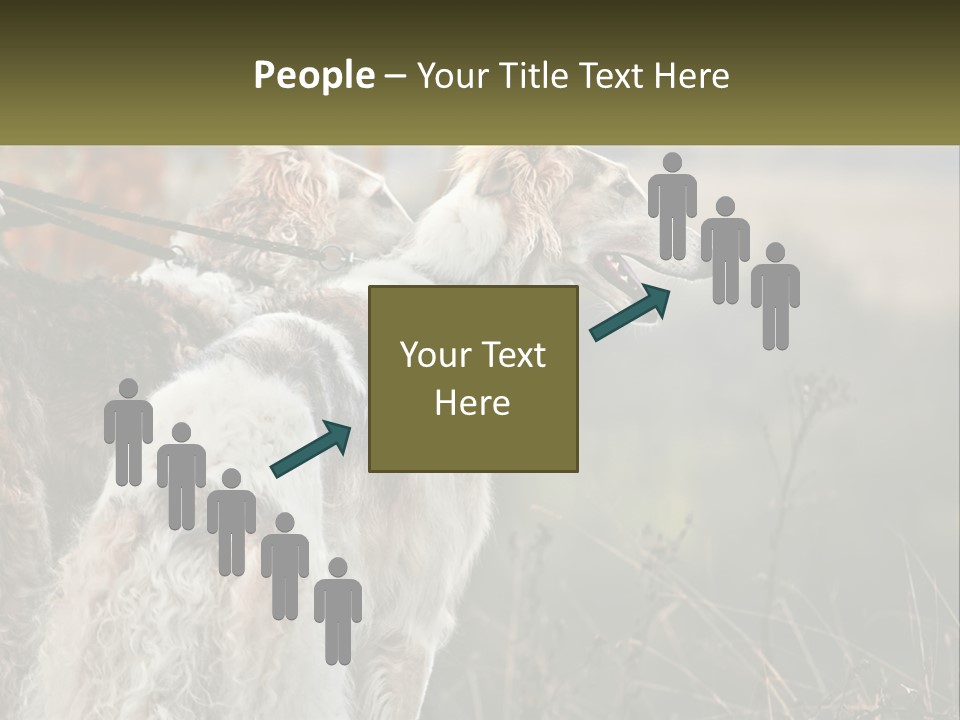 Two Dogs Standing Next To Each Other On A Leash PowerPoint Template