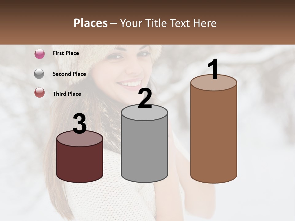 A Woman Wearing A Fur Hat And Scarf PowerPoint Template