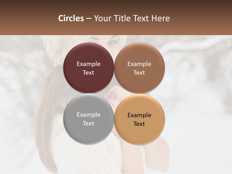 A Woman Wearing A Fur Hat And Scarf PowerPoint Template