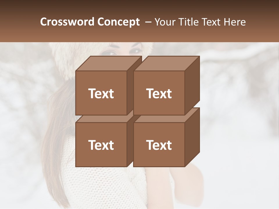 A Woman Wearing A Fur Hat And Scarf PowerPoint Template