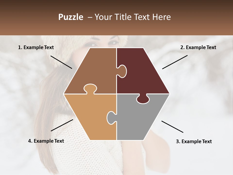 A Woman Wearing A Fur Hat And Scarf PowerPoint Template