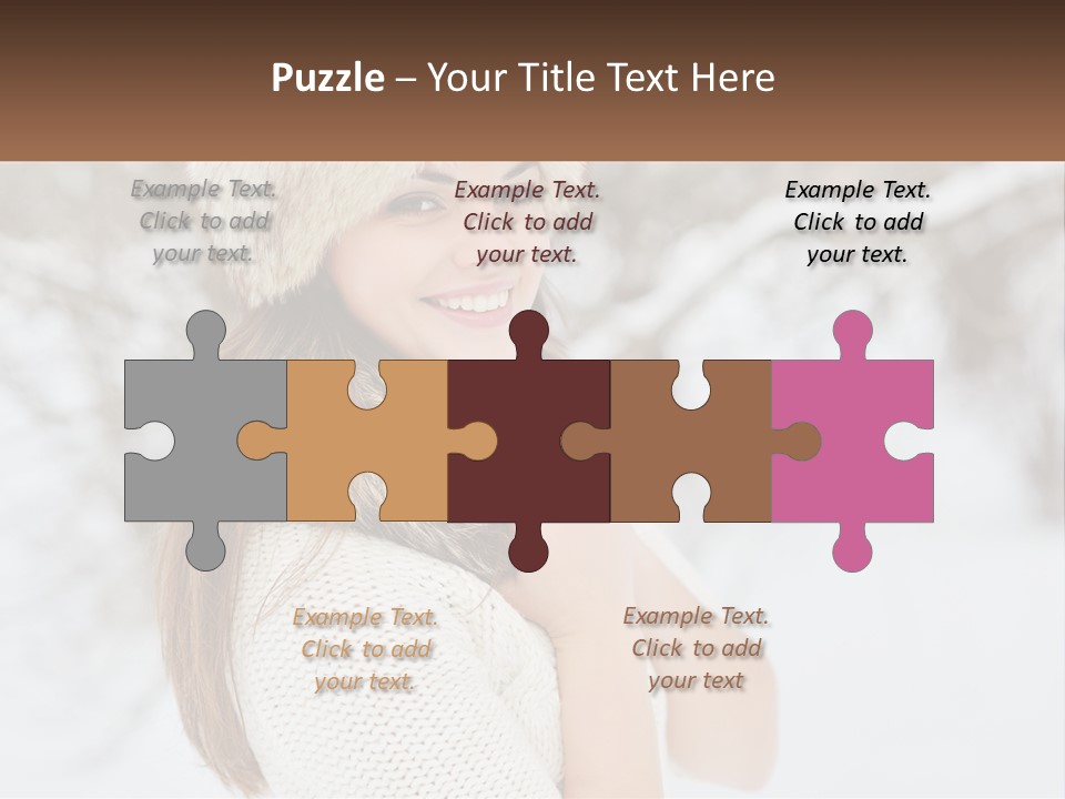 A Woman Wearing A Fur Hat And Scarf PowerPoint Template