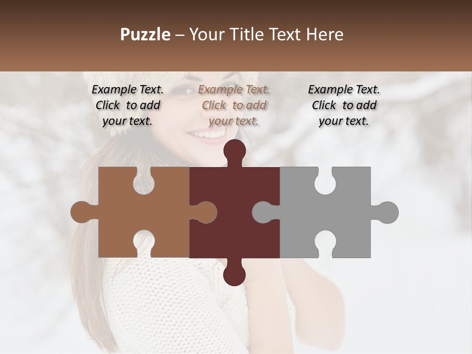 A Woman Wearing A Fur Hat And Scarf PowerPoint Template