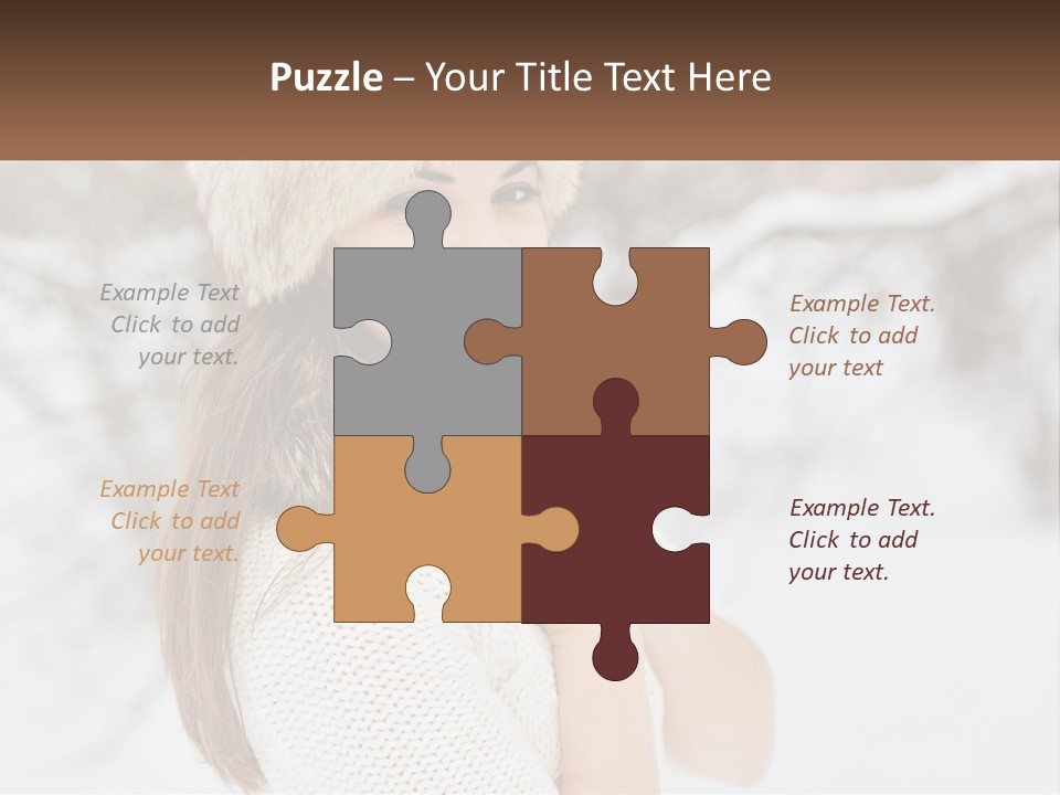 A Woman Wearing A Fur Hat And Scarf PowerPoint Template