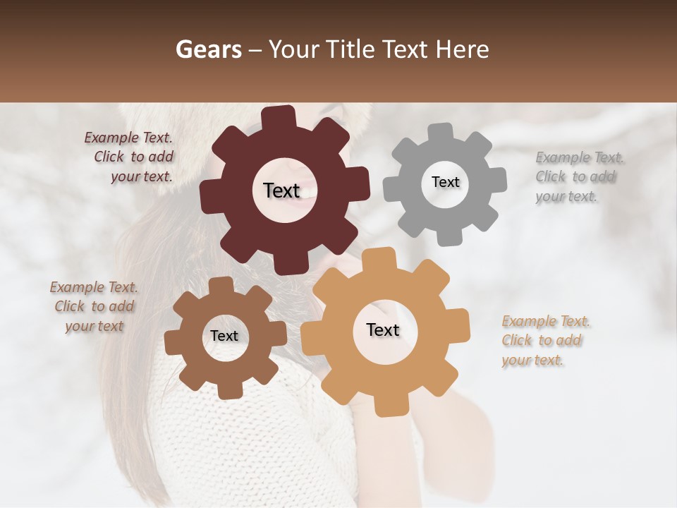 A Woman Wearing A Fur Hat And Scarf PowerPoint Template