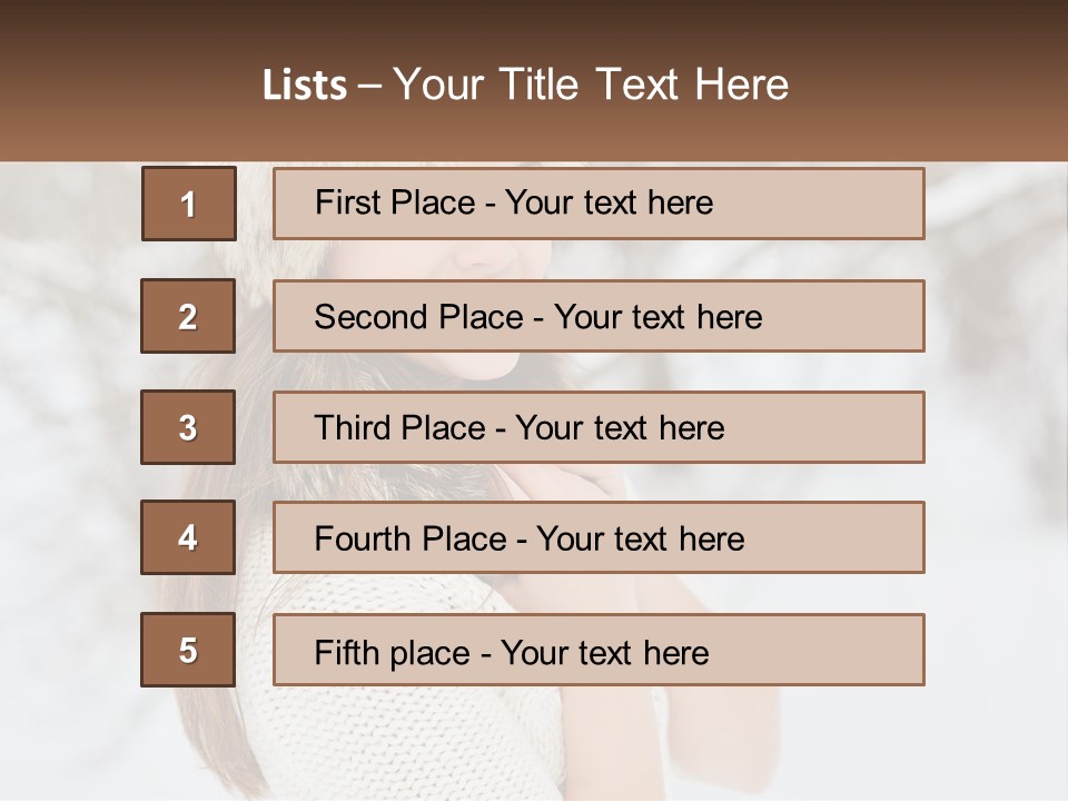 A Woman Wearing A Fur Hat And Scarf PowerPoint Template