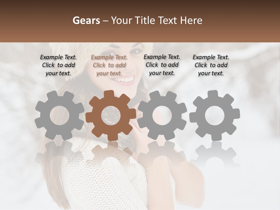 A Woman Wearing A Fur Hat And Scarf PowerPoint Template