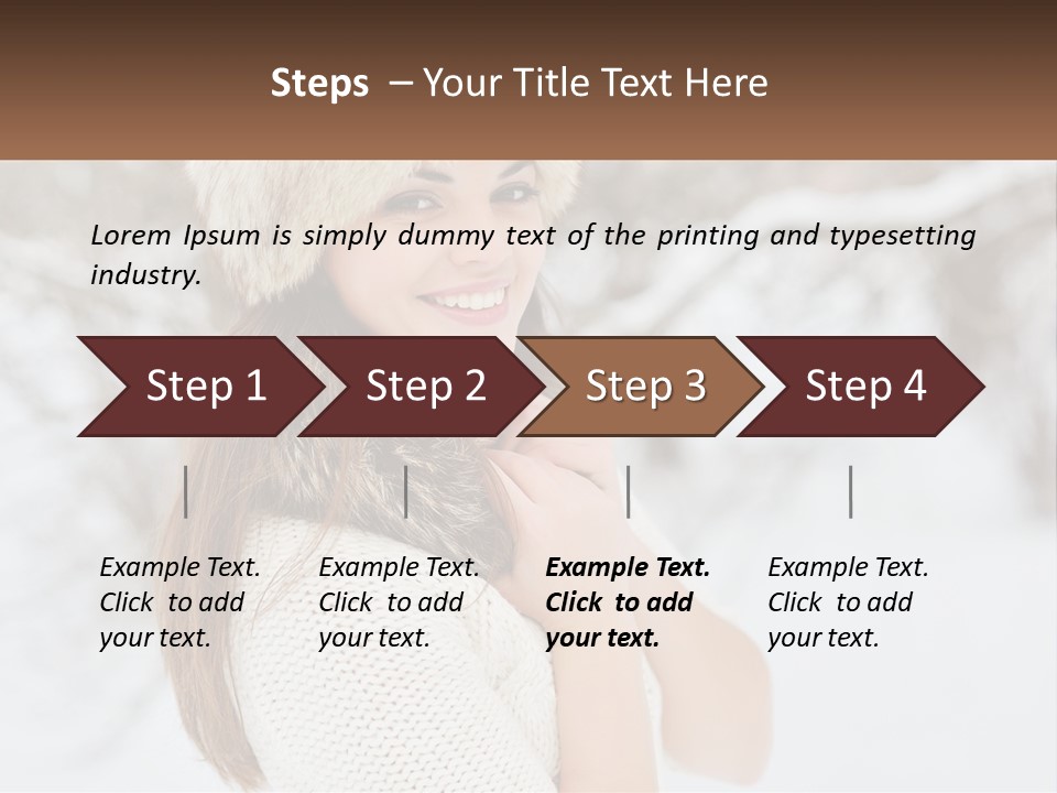 A Woman Wearing A Fur Hat And Scarf PowerPoint Template