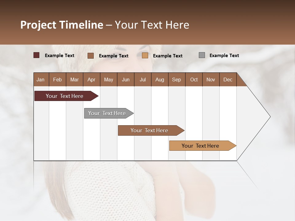 A Woman Wearing A Fur Hat And Scarf PowerPoint Template