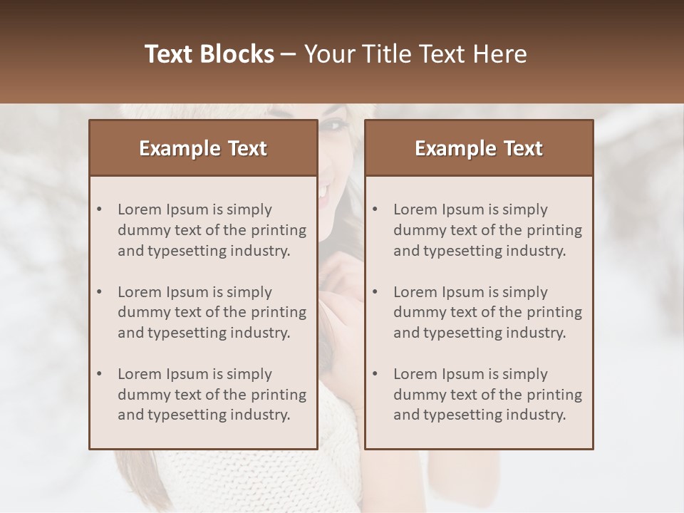 A Woman Wearing A Fur Hat And Scarf PowerPoint Template