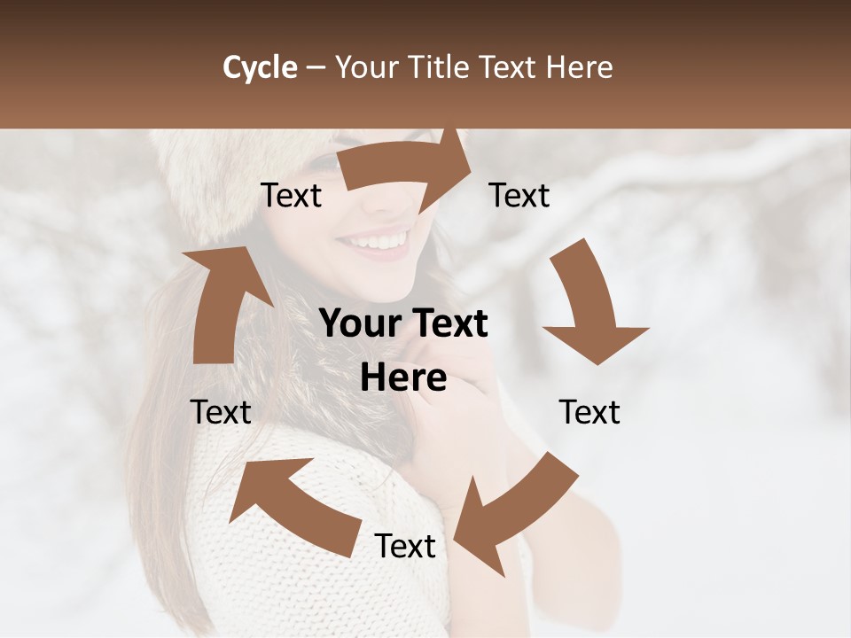 A Woman Wearing A Fur Hat And Scarf PowerPoint Template