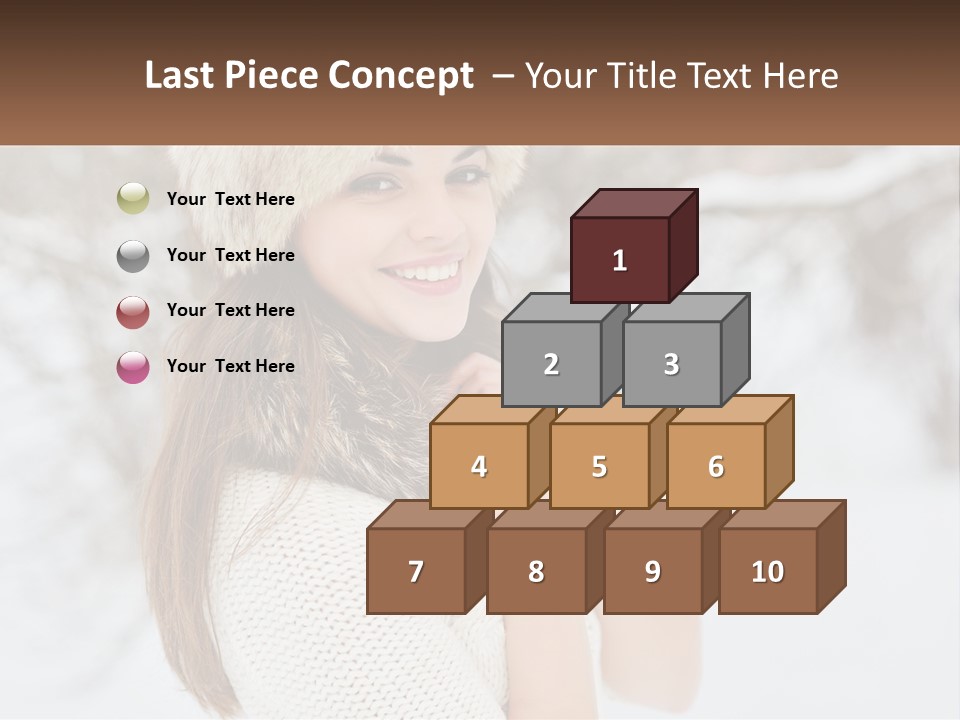 A Woman Wearing A Fur Hat And Scarf PowerPoint Template