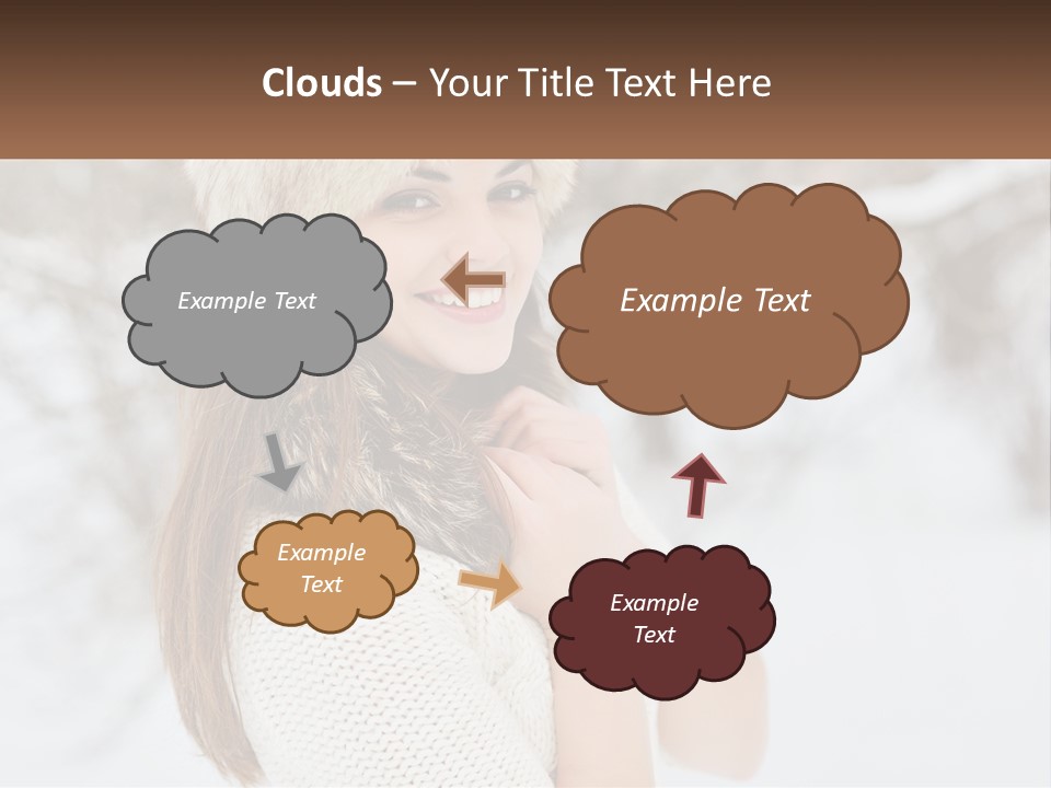 A Woman Wearing A Fur Hat And Scarf PowerPoint Template